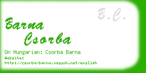 barna csorba business card